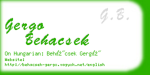 gergo behacsek business card